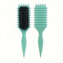 1 pieza Cepillo de pelo, cepillo rizado de cerdas de jabalí para peinado, diseño talla grande reciente de 2025 para definir y dar forma a los rizos, ideal para que las mujeres den estilo a su cabello rizado