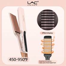 1pc European Plug Powered Household LAC Flat Clip Adjustable Temperature Hair Straightener & Curling Iron Tong, Voluminous & Inward Curl - EU C Type Plug(220-240V) - View 13