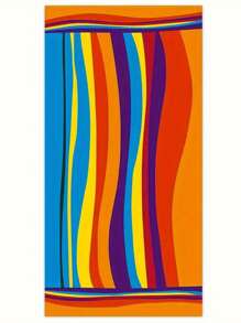 1 buc. Prosop de plajă cu dungi curcubeu - Prosop extra mare 100% microfibră, cu uscare rapidă, pentru adulți, ușor și rezistent la nisip, perfect pentru călătorii, înot și camping, decor de baie pentru vacanță de vară, articole esențiale pentru plajă