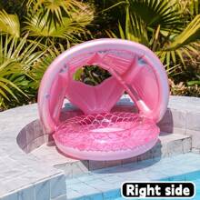 Pink Mermaid Tail Inflatable Swim Ring For - Durable PVC, Fun Pool Toy With Fish-Scale Design, Perfect For Youngsters' Water Play And Pool Time