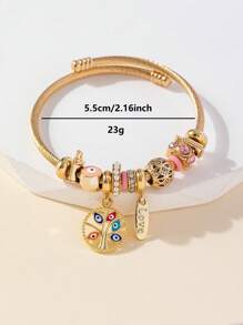 1 buc. Ochi ai diavolului și Arborele vieții și Ruj Breloc Brățară reglabilă din oțel inoxidabil, potrivită pentru femei, petrecere, bijuterii, cadou pentru Îndrăgostiți, mame, mame, ziua mamei, cadou.