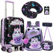 5PCS Carry On Luggage With Wheels Hardside Luggage Set -School Bag New Suitcase Travel Suitcase Suitcases Suit Case Travel Luggage Suitcase Set