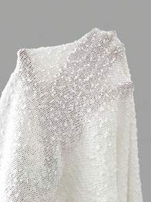 Sexy Beach Holiday Dress Semi-Sheer Sleeveless Sexy And Elegant Versatile Short-Sleeved Long Two Pieces Set Vacation Outfits Women Fashion Sexy Street Style Plain Semi-Sheer ,Club Outfits Women Sexy,Summer Outfits For Women Sexy Knit Cut Out Two Pieces Swimsuit Cover Up 2025 Summer Women Bell Sleeve Waist Tie-Up Top Long Skirt Set Club Beach Dress - White - View 9