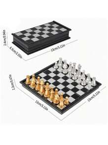 Premium 3-in-1 Holz-Schachspiel mit ausklappbarer Aufbewahrung, inklusive klassischem Schach, Dame und Backgammon, für Erwachsene