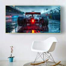 1PC No Framed Modern Racing And Racing Canvas Artwork, Suitable For Decorating Living Room And Bedroom With Modern Canvas Poster - Black - View 4