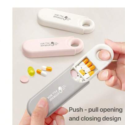 Teilbare tragbare Pillenbox, geeignet für Reisen und leicht zu transportieren. Es ist eine kleine multifunktionale Unterverpackungsbox für die Aufbewahrung von Medikamenten.