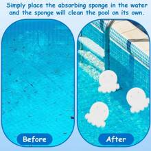 10 Pack Pool Oil Absorbing Sponge, Pool Scum Absorber, Octopus Oil Scum Absorbing, Scum Absorbing Filter Sponge, Pool Accessories For Hot Tub Swimming Pool And Spa (White)