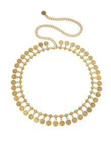 1pc Bohemian Tassel Decorated Dress With Waist Chain For Women, Summer