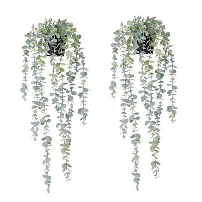 1/2pcs Artificial Plants, Hanging Potted Plants, Wall Hanging Shelf Decor, Suitable For Indoor, Outdoor, Living Room Shelf Decor, Home Decor, Room Decor, Garden Decoration, Wall Decoration