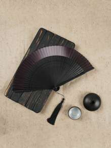 1pc Foldable Fan Hand Held Fan With Tassel For Outdoor Travel Dancing Performance Cheongsam Dressing Accessories Photo-Taking Props