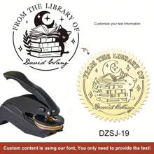 1pc Personalized Stainless Steel Embossing Stamp, Customizable Rectangle Shape For Books, Library, Office, Envelopes, Napkins, Handmade Gifts, Wedding Invitations, Birthday Presents,Back To School,School Supplies