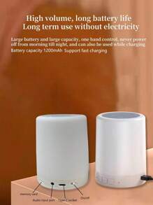 Premium 7-Color Tap Lamp Bluetooth Speaker, Handheld Touch Control TF Card Slot Speaker, High Quality Rechargeable Bass Booster Large Volume Tap Lamp Bluetooth Speaker