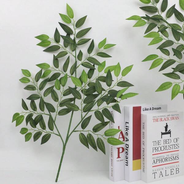 1 pieza Flor artificial de hojas de sauce, planta falsa verde, adecuada para la decoración de verano, decoración navideña, decoración del hogar, decoración de boda, decoración en múltiples escenarios