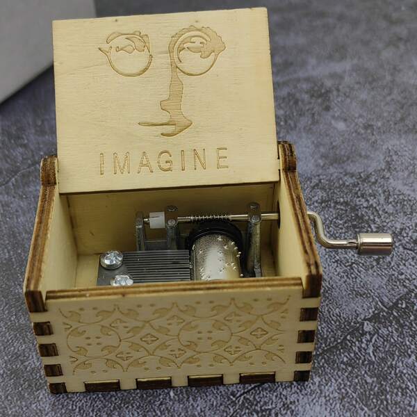 صندوق موسيقى خشبي يدوي - هدايا فريدة للحبيب، الحبيبة، الزوج، الزوجة، عيد الأم، عيد الميلاد، عيد الهالوين، عيد الميلاد