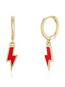Women's Fashionable INS Style Black & Rose Red Dripping Enamel Wavy Dangle Earrings, Minimalist Design. Effortlessly Eye-Catching For Daily Wear, Music Festivals And Parties, Instantly Becoming The Focus, Boosting Photo Ambience. Versatile With Various Styles, Adding Elements To Your Outfit