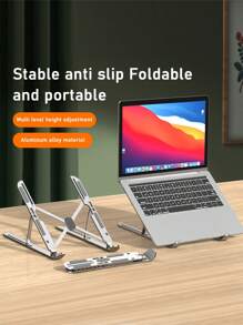 Adjustable 10-Level Aluminum Alloy Laptop/Phone/Tablet Stand, Foldable Cooling Riser Holder Portable Notebook Stand