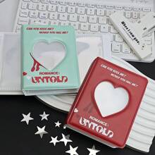 1 pezzo Mini album fotografico decorativo con forma a cuore cavo, in grado di contenere 32 foto, adatto per il ritorno a scuola, forniture scolastiche