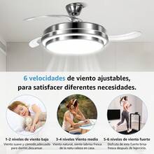 Ventilador De Techo Con Control Remoto Lámpara Led 42'' - Plateado - Ver 6
