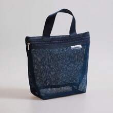 Mesh Handbag, Hollow Out Storage Bag, Shower Drain Bag, Portable Makeup Travel Beach Outdoor Sports Bag Back To School Supplies