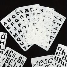 20 Sheets 26 English Letters Skeleton Painting Stencil Graffiti Airbrush Lace Ruler,Back To School,School Supplies - Multicolor - View 4