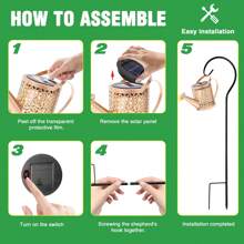 Lysliv Watering Can Solar Lights Outdoor Garden, LED Solar String Lights Waterproof Retro Metal Water Can Hanging Lantern With Bracket Warm White Gardening Décor For Patio Yard Pathway Gifts For Women