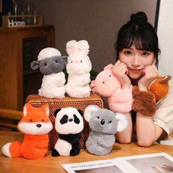 1pc Plush Animal Clapper Doll - Various Animal Designs Available - Made Of Soft PP Cotton Material - Perfect Gift For Birthday, Holiday, Seasonal Occasions, Ideal Present For Animal Lovers And Loved Ones