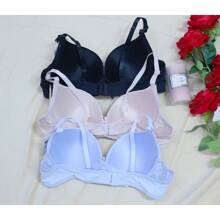 1pc Rückenschnallen-BH für Damen, gerafft, hautfreundlich, bequem, einteilig, schlank machend und schöner Rücken, mit Stahlring