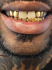 THATBOY 3pcs Glossy Teeth Grillz Jewelry Set, Personalized Hip Hop Style, Suitable For Daily Wear For Men And Women