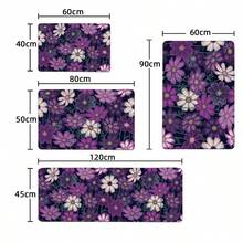 1 pieza Alfombra de piso antifatiga con superficie de felpa suave y estampado de flor morada, decoración del hogar, baño, cocina, entrada, regalo para el Día de la Madre y bodas, comodidad acolchada, relajante para los pies, decoración de baño, alfombra de baño, alfombra de piso, alfombra de exterior, felpudo de entrada, accesorios de baño, decoración de entrada - Morado - Ver 2