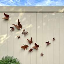 1 Stück rustikale Metall Schmetterling Statue, lebendiger und energiegeladener Schmetterling, Heimdekoration, Außengarten Dekoration, Outdoor Wandkunst, Muttertag, Abschlussgeschenk