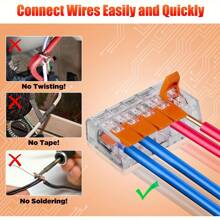 90 Stücke elektrische Schnellverbinder, Hebeldrahtnut Verbinderset, DIY Drahtverbinder (28-12 AWG), 2/3/5 Port Einsteckklemmleisten, Steck-Klemmleisten, Mini Schnell-Drahtverbinder, Kabelklemmen
