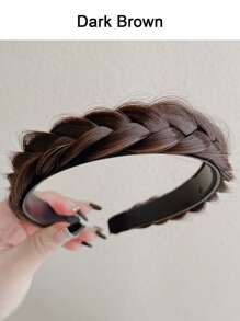[1 pièce Perruque tressée au look naturel] Perruque bandeau tressé élégante pour femmes - look naturel, cheveux synthétiques droits, parfait pour une utilisation quotidienne, serre-tête, cerceau à cheveux, diadème