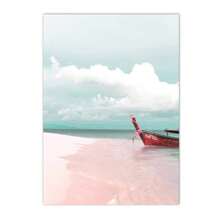 1pc/3PCS Wall Arts Posters Frameless/Framed Travel Flower Beach Landscape European Building Wall Art Canvas Painting Nordic Poster And Print Modern Pictures Living Room Home Decor Coastal Decor Coastal Decor Beach Decor ,Wall Art With Frame