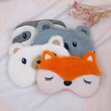 1pc Cute Plush Fox, Sloth, Bear Sleeping Eye Mask