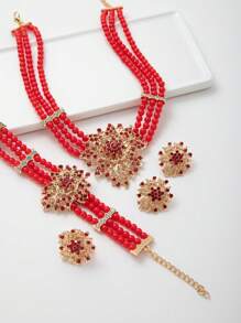 5pcs Elegant Jewelry Set, Women's Necklace Set, Fashion Pearl Jewelry Set