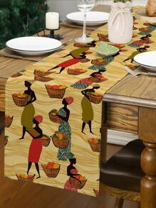 1 Pc African Print Table Runner, Women Print Table Runner, For Kitchen, Dining Room Decor, Holiday, Home Gathering, Wedding, Outdoor Dining, Coffee Table Decor