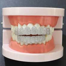 THATBOY 2pcs/ Set Hip Hop Cubic Synthetic Zirconia Teeth Grills Punk Tooth Caps Cosplay Rapper Jewelry Glittering Hip Hop Cubic Synthetic Zirconia Teeth Grills - Top & Bottom Set For Rappers And Cosplayers - Premium Punk Tooth Caps, Instantly Transform Your Smile - Multicolor - View 7