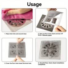 10PCS Disposable Floor Drain Sticker, Kitchen Sewer Blocking, Bathroom Toilet Block Hair Net, Self-Adhesive Insect-Resistant Floor Drain Sticker