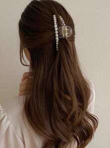 1 Peça Presilha de Cabelo Grande e Fofa com Pérola Falsa de Um Dente, Adequada para Uso Diário Presilhas de Cabelo, Grampos de Cabelo, Presilhas de Cabelo, Clipes de Cabelo, Braçadeiras de Cabelo, Clipes de Cabelo, Pegadores de Cabelo