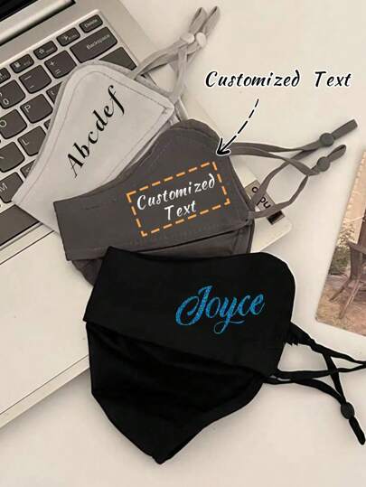 1Pc Personalized Customized Sunscreen Mask, Customized Engraved Film Letter Design, Can Customize Your Name, Exclusive Logo. Sunscreen, Breathable And Skin Friendly