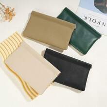 1pc. Self-Closed Head-Layer Leather Wallet. Passport And Driver's License Certificate Set. Headphone Data Cable Storage. Cash Storage Bag. Makeup Bag