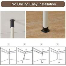 Telescopic Clothes Hanging Rail Heavy Duty Telescopic Wardrobe Organiser Hanging Rail Clothes Clothes Pole For Wardrobe Adjustable Hanging Clothes Rack Wardrobe Rails For Clothes 2 Poles 2 Bars - White,Black1 - View 6