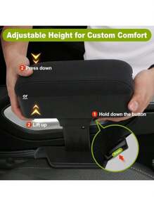 Adjustable Car Armrest Pad With Cup Holder, Comfortable Armrest Extender, Height Adjustable Arm Rest Storage Box For Most Vehicles