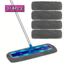 3pcs/5pcs/1pc Microfiber Flat Mop Pads, Reusable Wet Mop Replacement Pads, Dry Mop, Suitable For Hardwood Floor Cleaning Microfiber Wet Mop Pads (10in*4.5in) (Mop Not Included), Cleaning Supplies, Cleaning Accessories