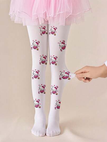 Sanrio 1 paire de collants pour enfants hello kitty pour filles, bas de danse pour bébé, légers pour l'été, haute élasticité, anti-accroc
