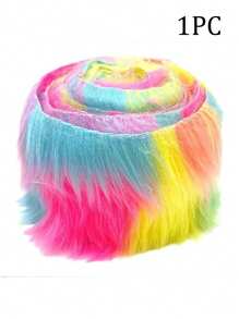 Tira de tela de piel de felpa artificial - Pelo rizado recortado previamente para barbas de gnomos, disfraces de cosplay y decoraciones, para decorar el dobladillo de faldas, material de ribete de piel artificial