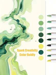 A Group Of 9 Pieces To Form A Color Series. These Are Soft-Tip Acrylic Markers, Which Are Also Art Pens For Drawing. Can Be Used For Color Layer, Does Not Penetrate Paper, Suitable For Graffiti On A Variety Of Surfaces. Colorful , Back To School Gifts