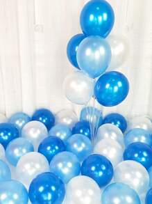 30 pièces Ballons en latex bleu nacré et blanc, convient pour mariage, fiançailles, anniversaire, enterrement de vie de garçon/jeune fille, révélation de sexe, décoration de fête d'anniversaire