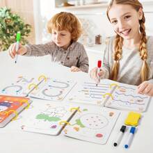 A Reusable Whole Brain Development Training Book, School Supplies, Digital Senses, Equipped With 2 Erasable Pens And 1 Eraser, Is A Puzzle Book For Whole Brain Thinking, Intellectual Development, Attention And Creativity Development