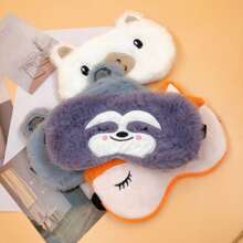 1pc Cute Plush Fox, Sloth, Bear Sleeping Eye Mask